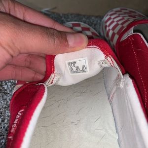 Vans red and cream checkered. Size 11 womens